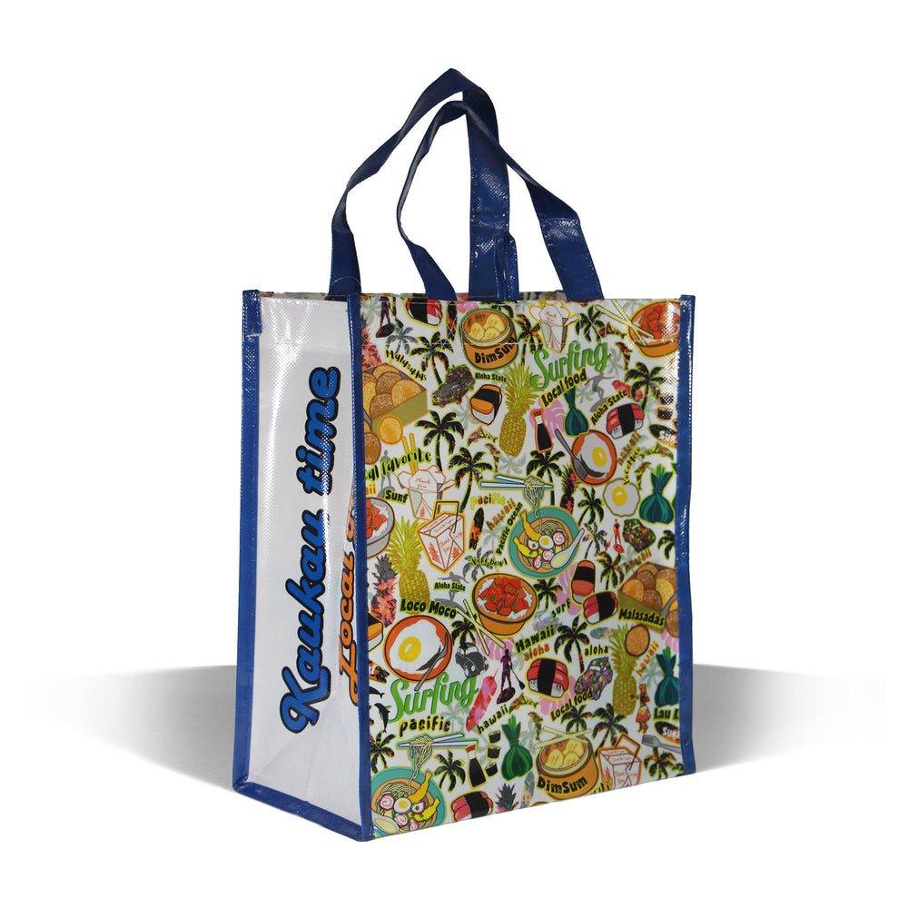 Reusable NON-WOVEN BAG - LOCAL FOOD - GREEN / BLUE