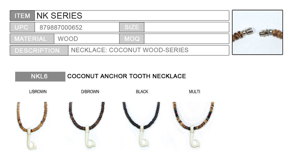 COCONUT ANCHOR TOOTH NECKLACE