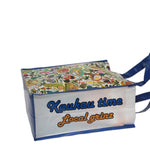 Reusable NON-WOVEN BAG - LOCAL FOOD - GREEN / BLUE