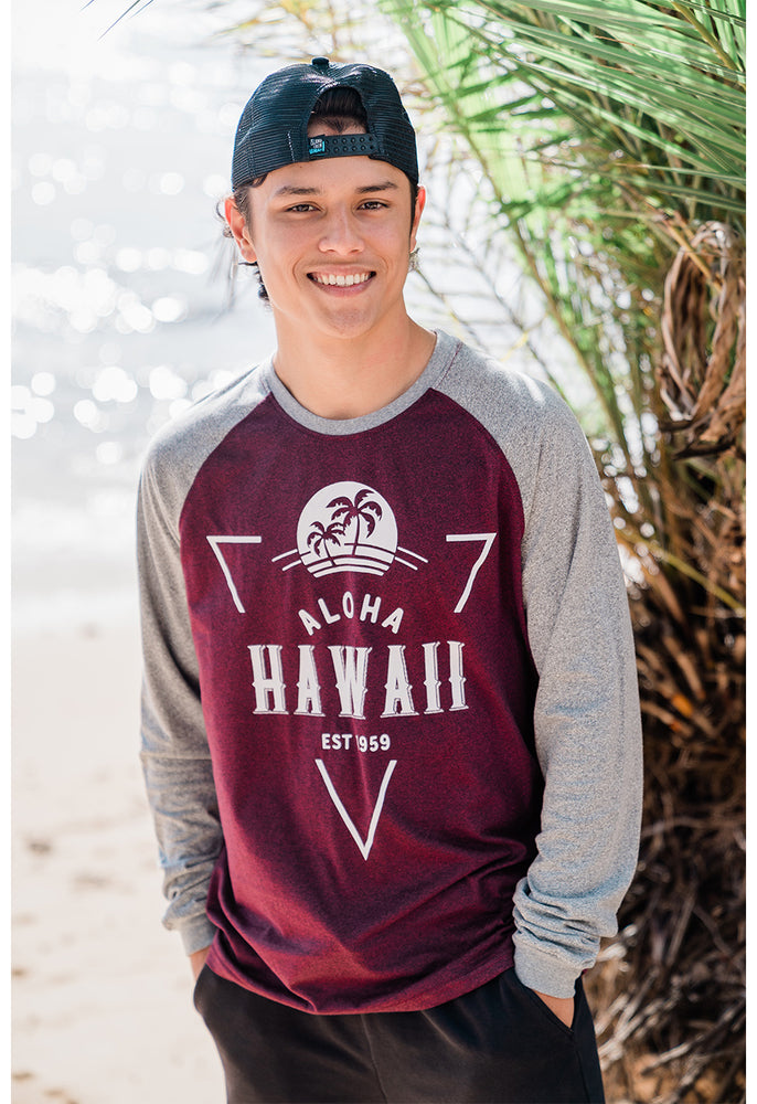 LONG SLEEVE RAGLAN: Tropical Palms