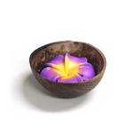 Candle: FLOWER CANDLE ON COCONUT BOWL