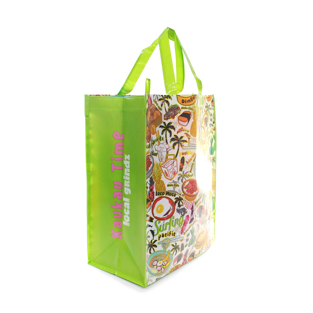 Reusable NON-WOVEN BAG - LOCAL FOOD - GREEN / BLUE