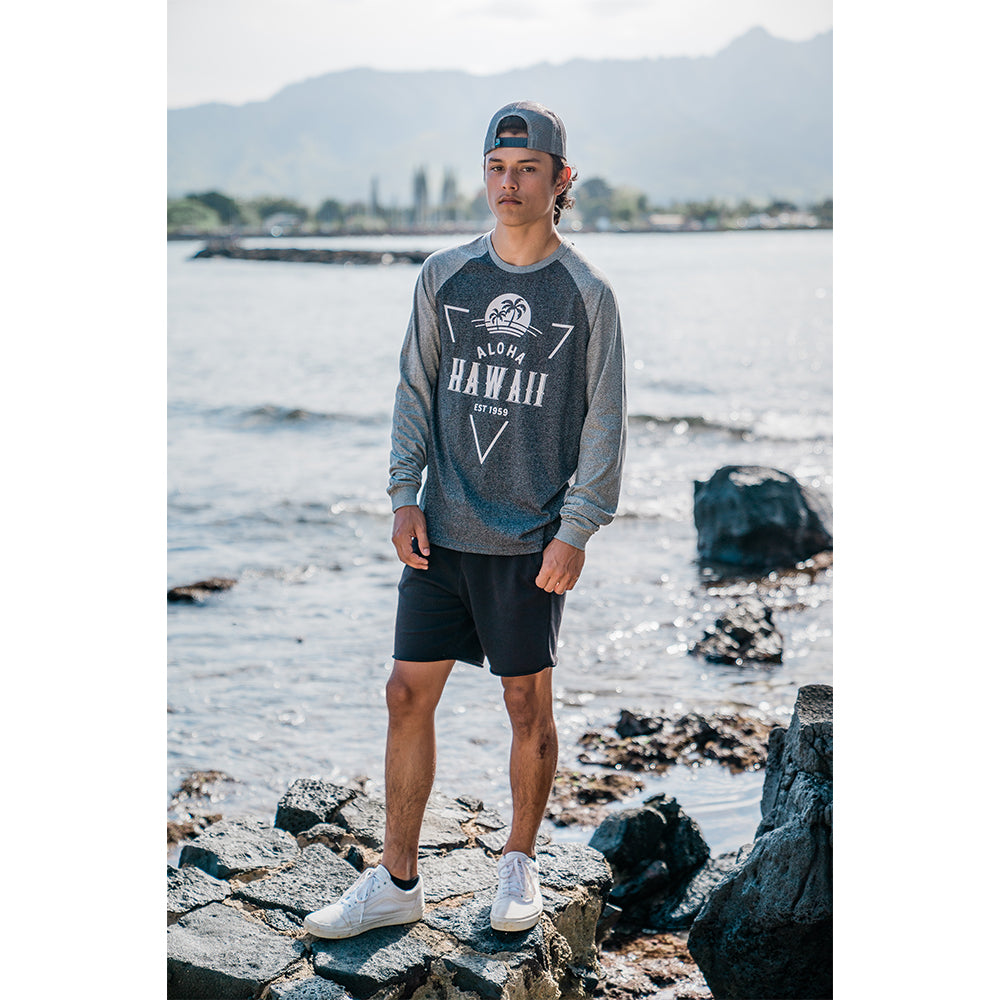 LONG SLEEVE RAGLAN: Tropical Palms