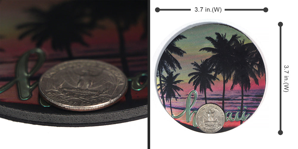 Magnet: HAWAII COASTER - HIBISCUS [6PCS Set]