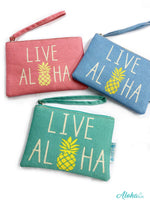 WOVEN POUCH - LIVE ALOHA