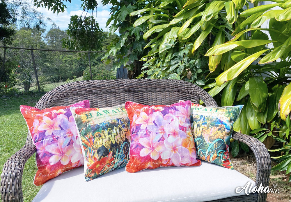 Pillow Cover: ALOHA HAWAII PLUMERIA