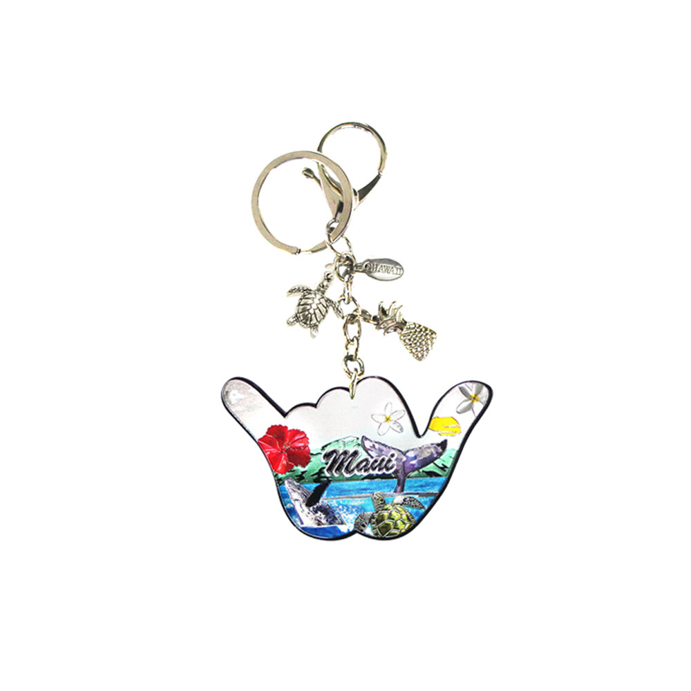 Metal Enamel Keychain: SHAKA MAUI (min. order 2)