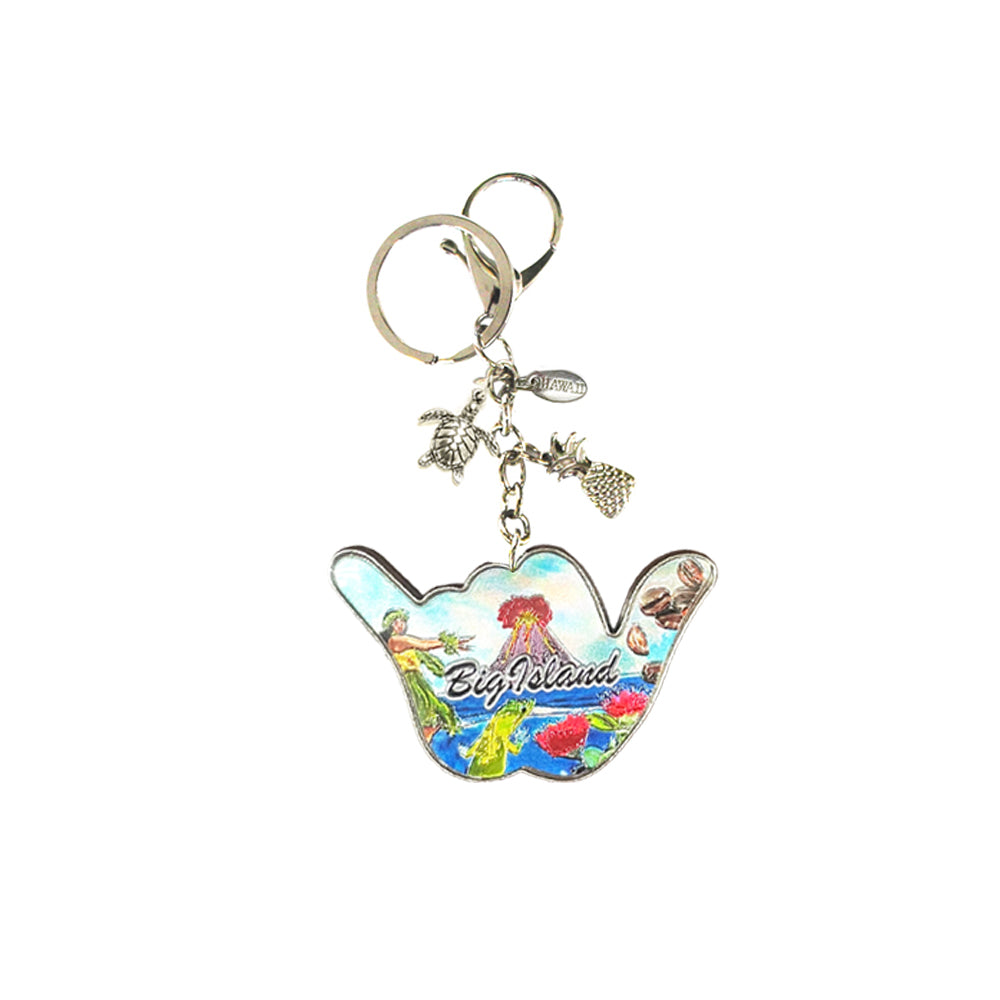 Metal Enamel Keychain: SHAKA BIG ISLAND (min. order 2)