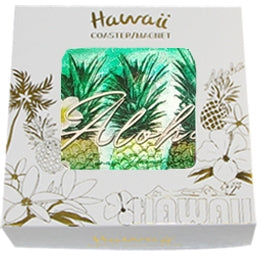 Magnet: HAWAII COASTER - GREEN PINEAPPLE [6PCS Set]