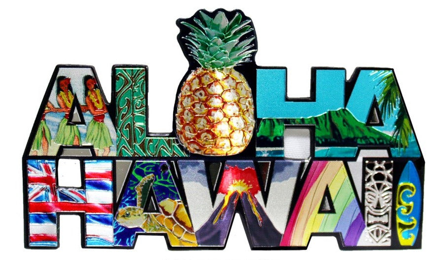 MAGNET RUBBER: ALOHA PINEAPPLE HAWAII