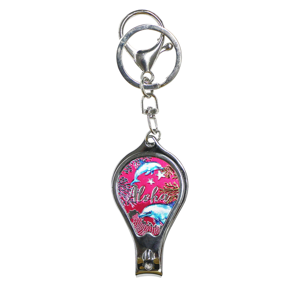 KEYCHAIN: NAIL CLIPPER - DOLPHIN ALOHA
