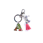 Keychain: Tropical Initial w/ Tassel
