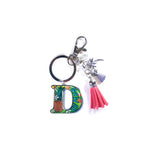 Keychain: Tropical Initial w/ Tassel