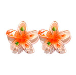 Plastic Hair Clip: PLUMERIA-MINI HAND PAINTED