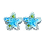 Plastic Hair Clip: PLUMERIA-MINI HAND PAINTED