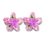 Plastic Hair Clip: PLUMERIA-MINI HAND PAINTED