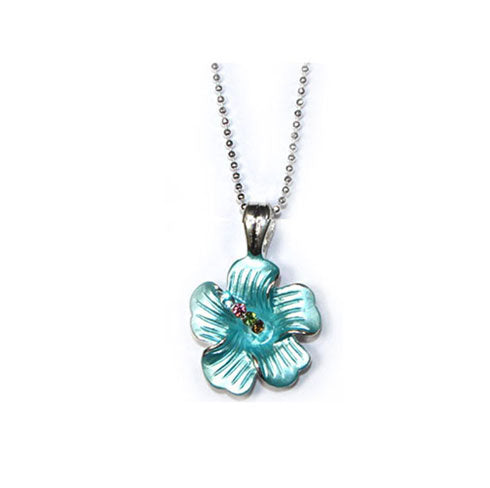 NECKLACE: HIBISCUS PENDANT W/ STONE