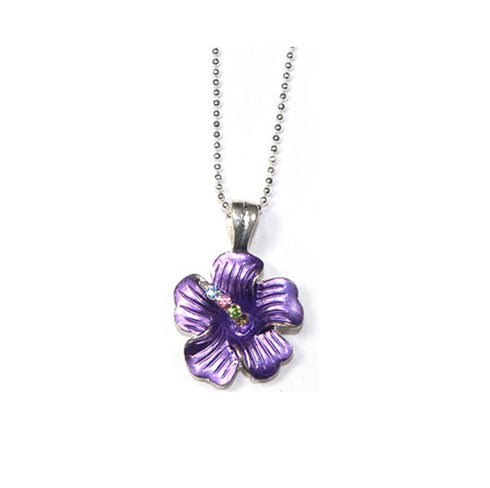 NECKLACE: HIBISCUS PENDANT W/ STONE