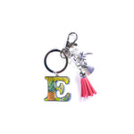 Keychain: Tropical Initial w/ Tassel