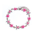ANKLET&BRACELET: TURTLE & PLUMERIA W/ STONE