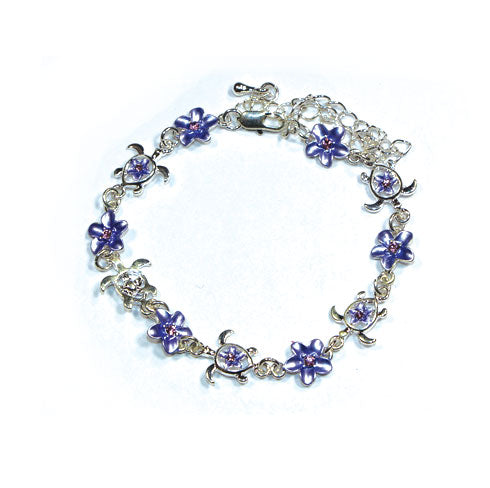 ANKLET&BRACELET: TURTLE & PLUMERIA W/ STONE