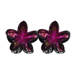 Plastic Hair Clip: PLUMERIA-MINI HAND PAINTED 2