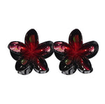Plastic Hair Clip: PLUMERIA-MINI HAND PAINTED 2