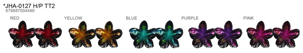 Plastic Hair Clip: PLUMERIA-MINI HAND PAINTED 2