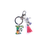 Keychain: Tropical Initial w/ Tassel