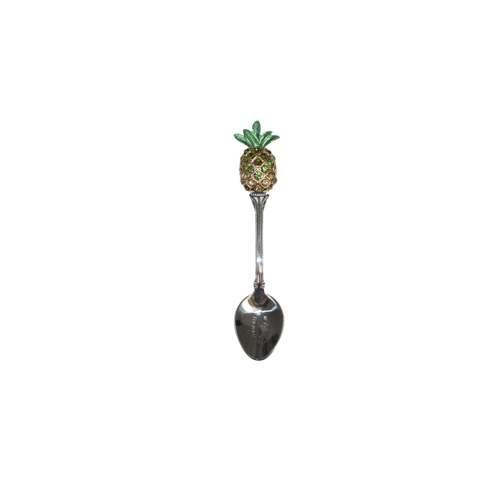 SPOON: Large Pineapple w/ Stone-Metal Spoon