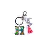 Keychain: Tropical Initial w/ Tassel