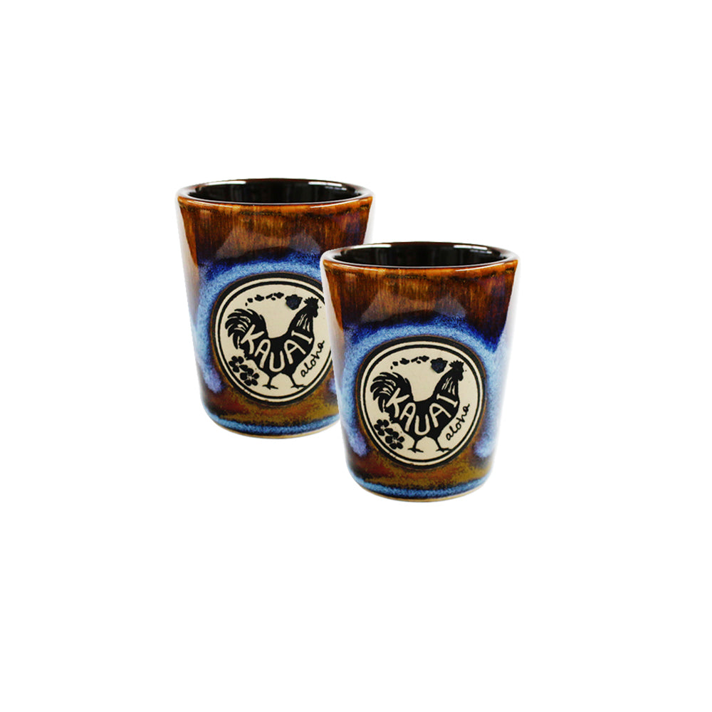 SHOT GLASS : ISLAND ROOSTER KAUAI 2-Piece Set