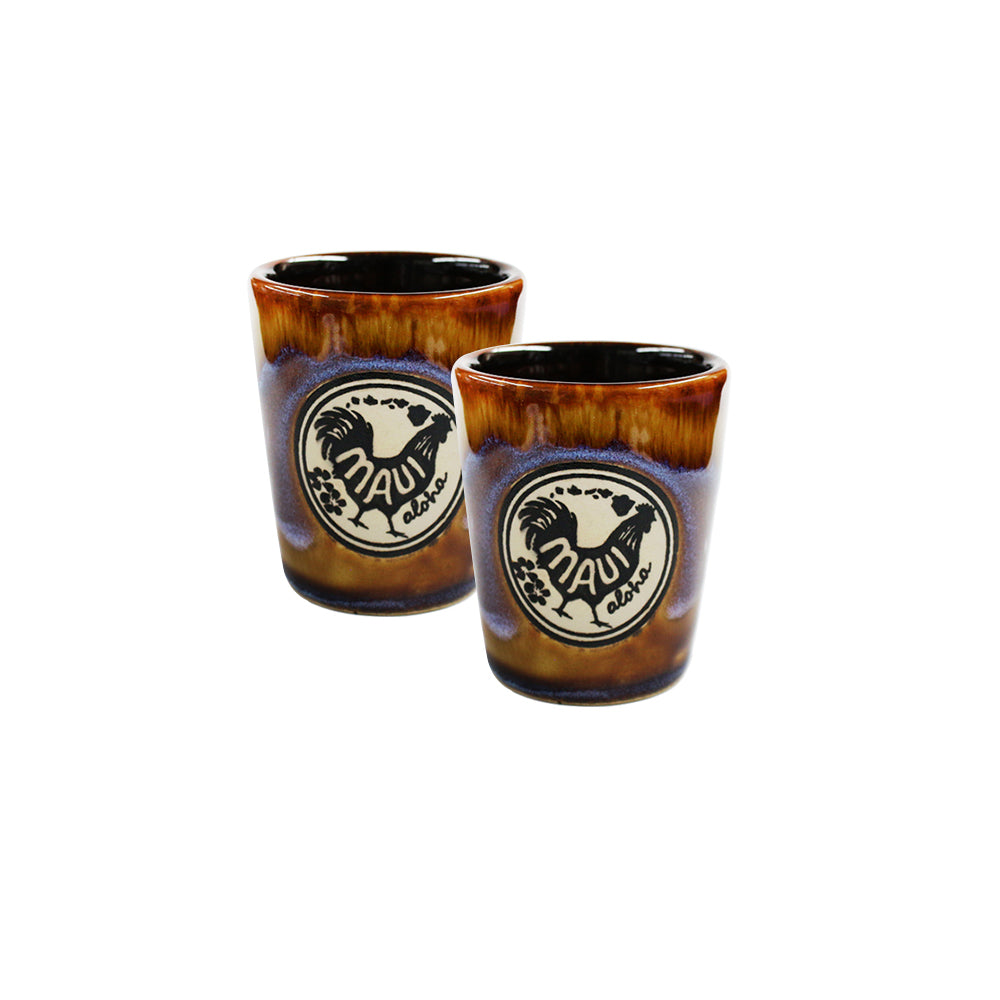 SHOT GLASS : ISLAND ROOSTER MAUI 2-Piece Set