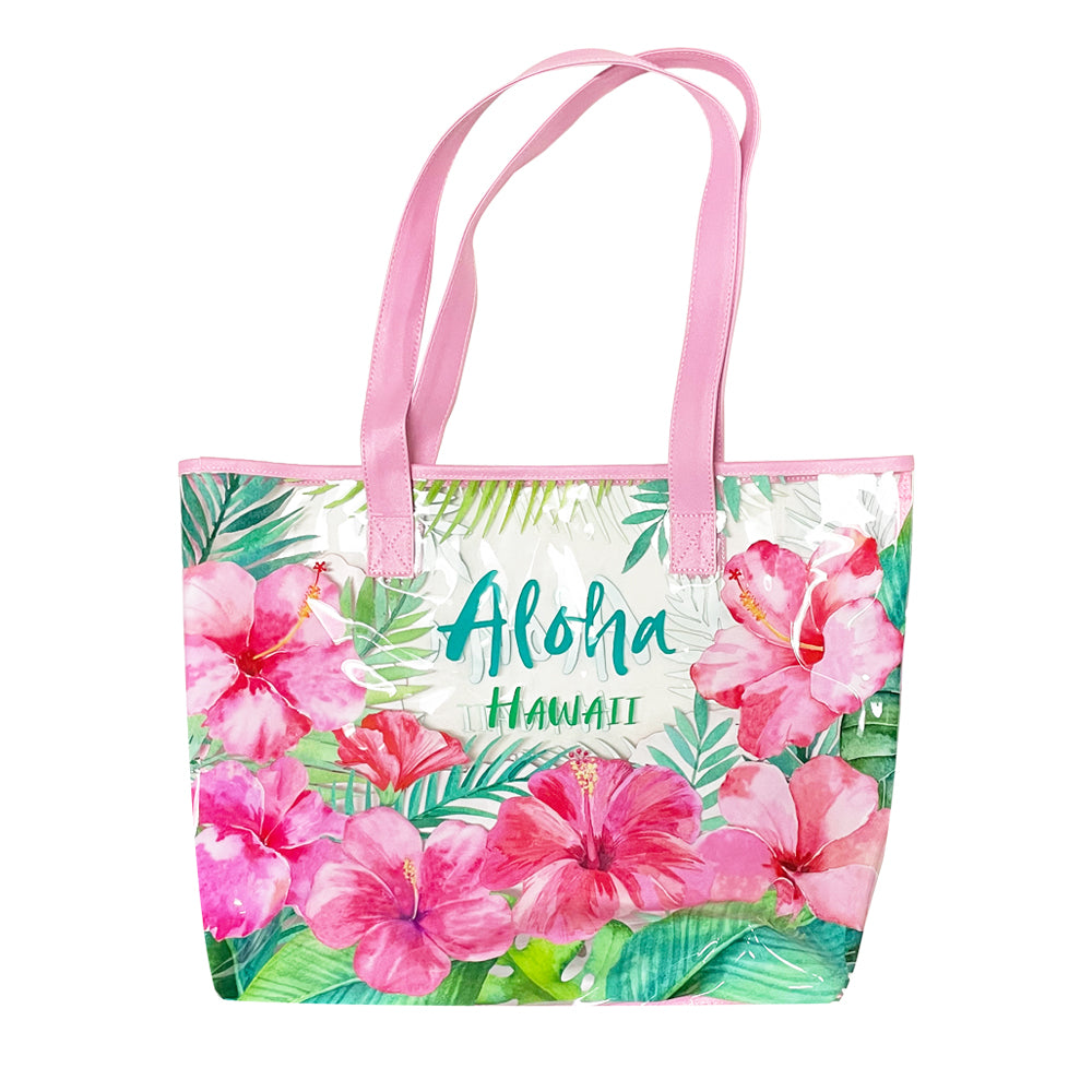 CLEAR TOTE BAG: Hibiscus Bloom – Aloha Ave Store - Made with Aloha