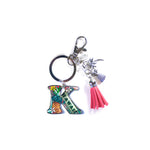 Keychain: Tropical Initial w/ Tassel