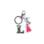 Keychain: Tropical Initial w/ Tassel