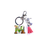 Keychain: Tropical Initial w/ Tassel