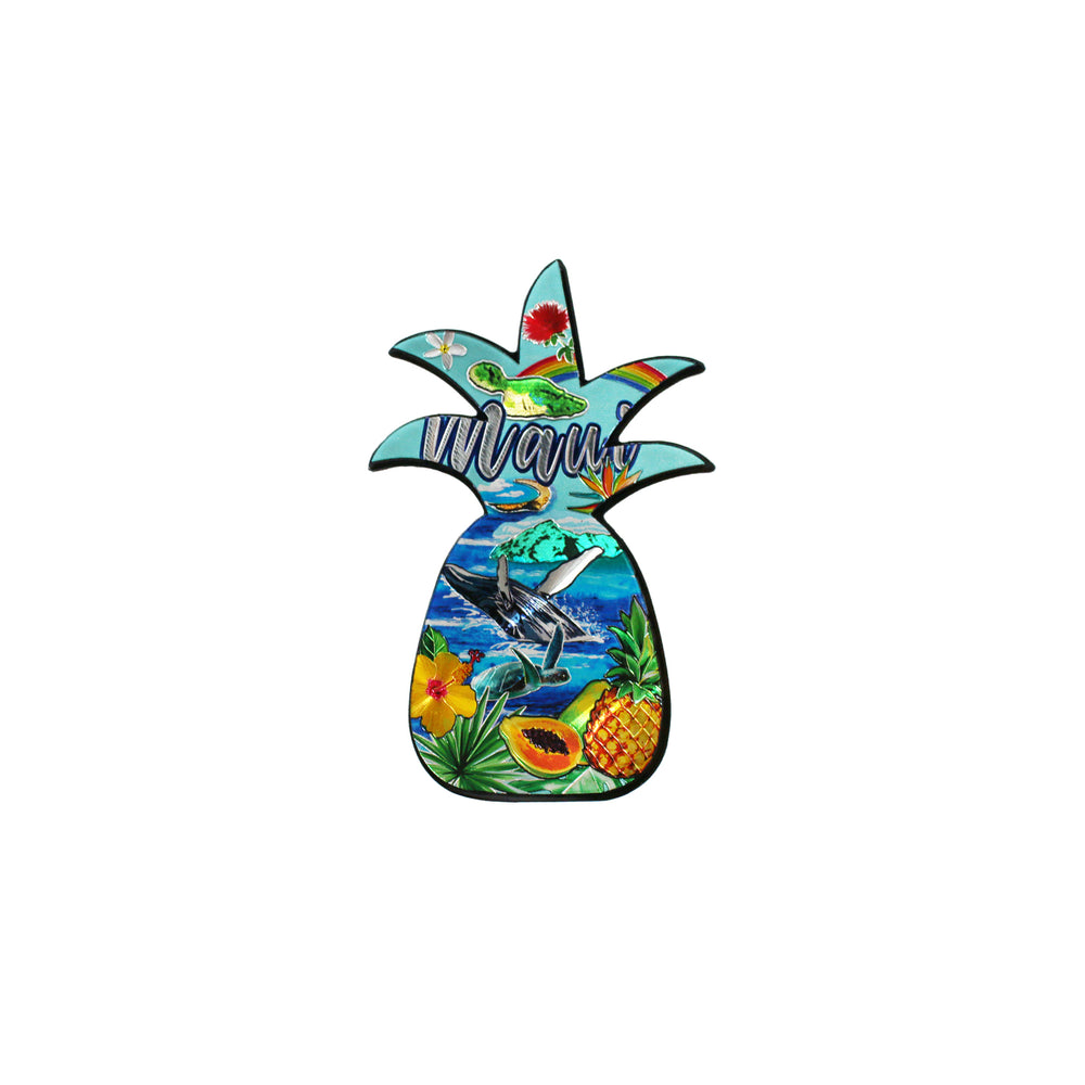MAGNET RUBBER: Pineapple - Hawaii, Maui, Kauai