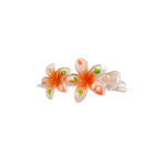 Plastic Hair Clip: Double Plumeria-Pastel