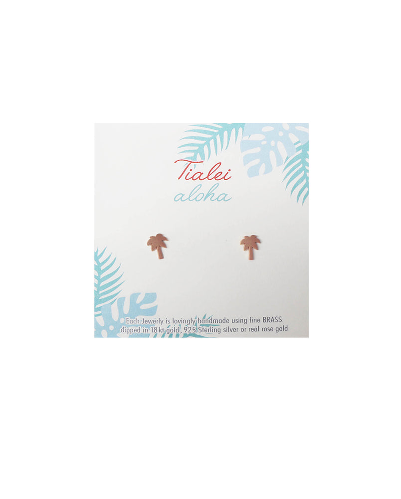 18K GOLD, ROSE GOLD PLATED STUD EARRINGS