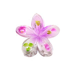 PLASTIC HAIR CLIP: Plumeria Hand Painted