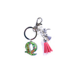Keychain: Tropical Initial w/ Tassel