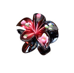 PLASTIC HAIR CLIP: Plumeria Hand Painted 2