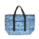 Jumbo Shopping Cooler Bag - VINTAGE TAPA - BLUE