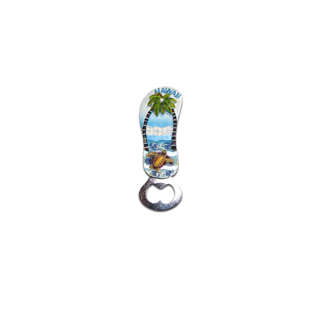 Resin Magnet-Opener: Slipper w/ Bottle Opener-HAWAII