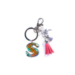 Keychain: Tropical Initial w/ Tassel