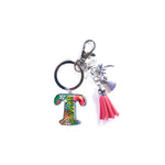 Keychain: Tropical Initial w/ Tassel