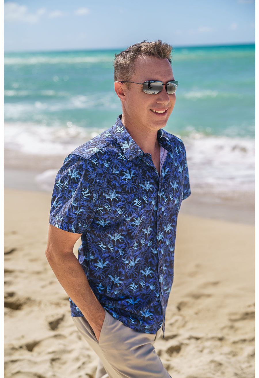 men's stretch hawaiian shirt