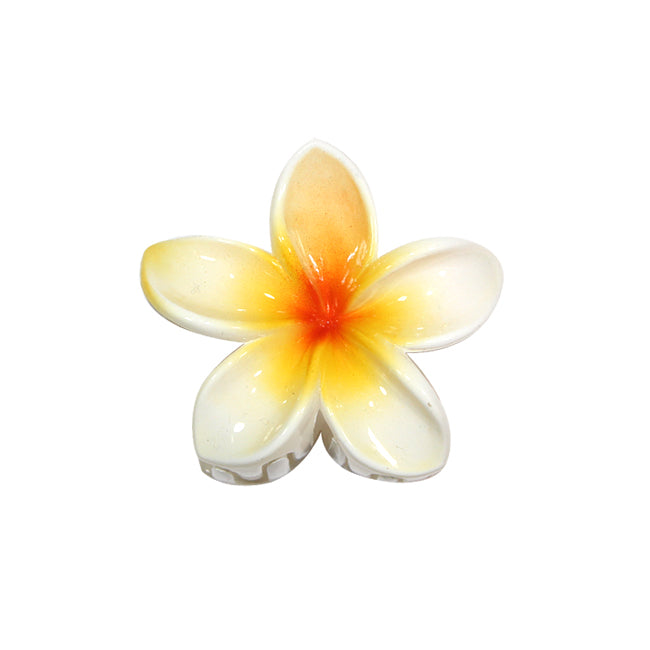 PLASTIC HAIR CLIP: Plumeria Claw-Plain