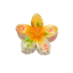 PLASTIC HAIR CLIP: Plumeria Hand Painted